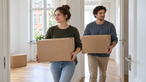 Wohnung für den Umzug vorbereiten und Kartons packen